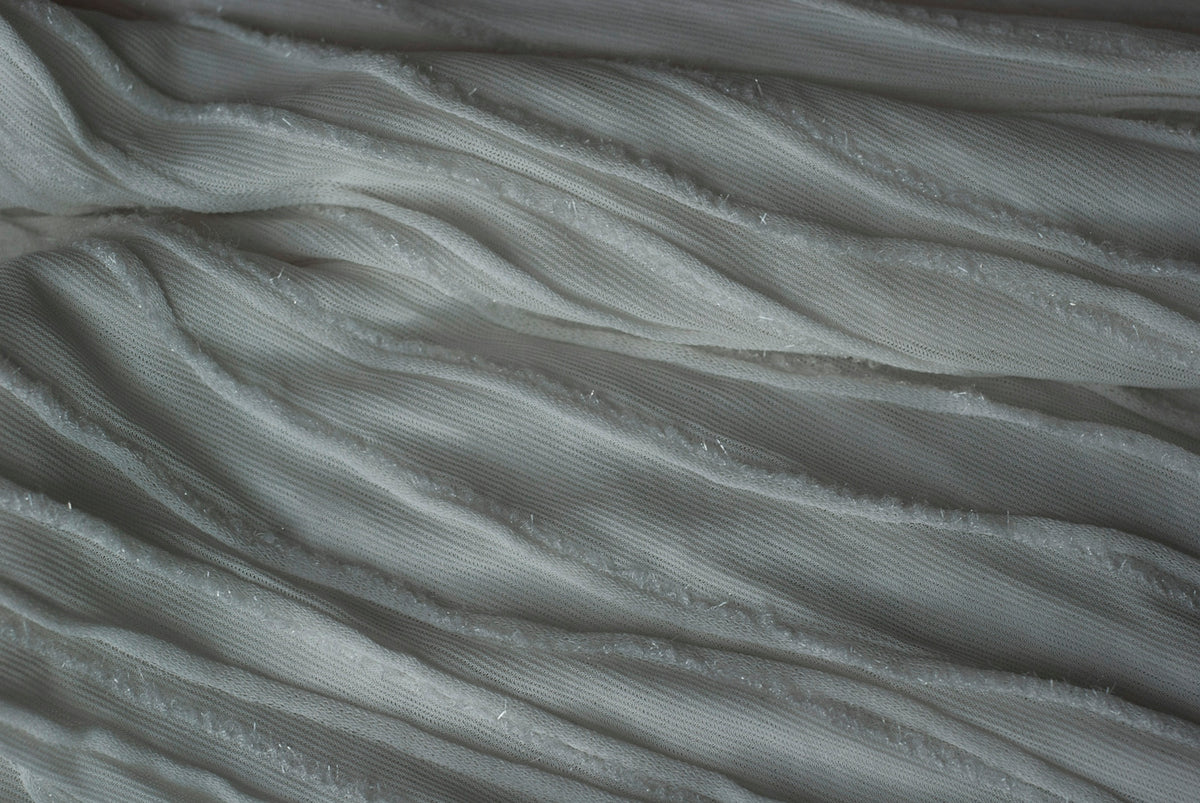 A close up view of a white blanket