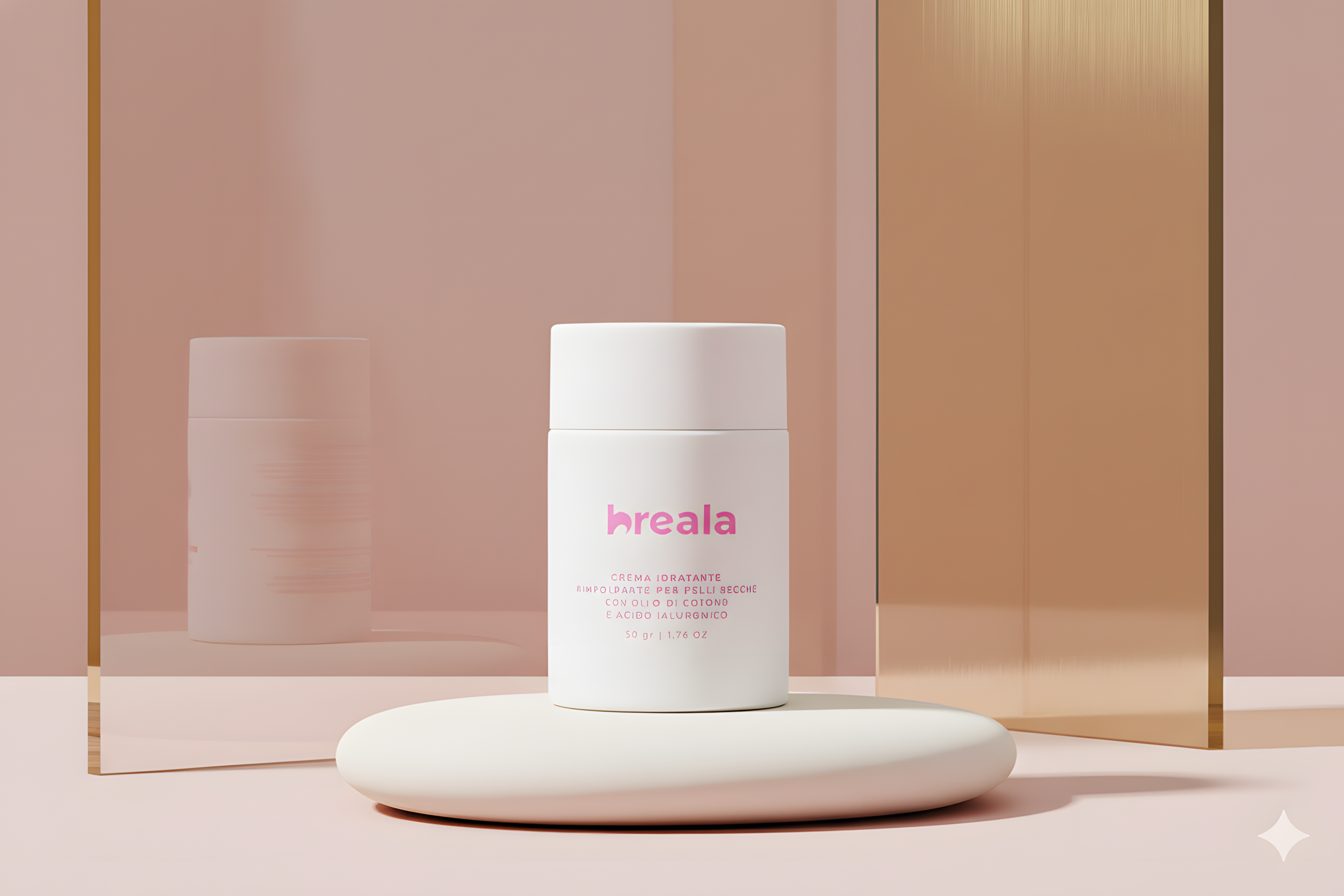 6. Crema Idratante Rimpolpante per Pelli Secche con Olio di Cotone e Acido Ialuronico - Breala™